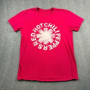 Red Hot Chili Peppers Graphic T-Shirt Men's M Medium Red Asterisk Logo Rock Band